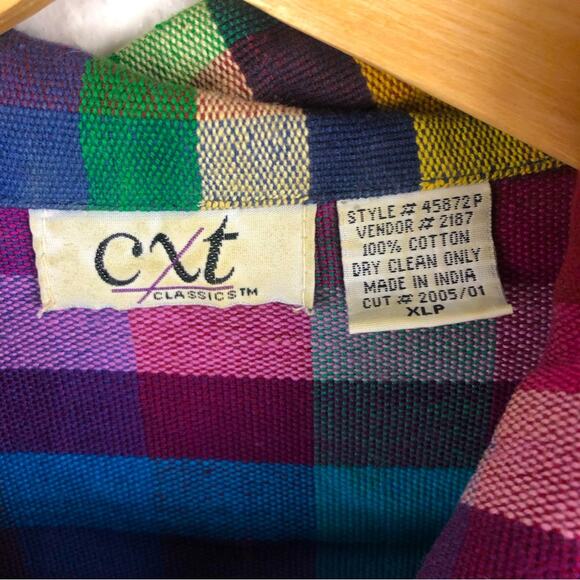 Vintage 90’s Rainbow Plaid Chore Jacket - Picture 6 of 6